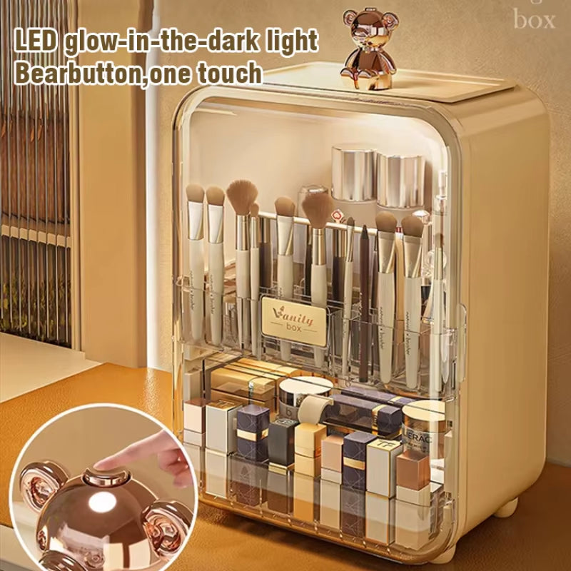 Cosmetic Organizer Large Capacity New Desktop Organizer Dust Lipstick Skincare Dressing Table Light Luxury Storage Racks