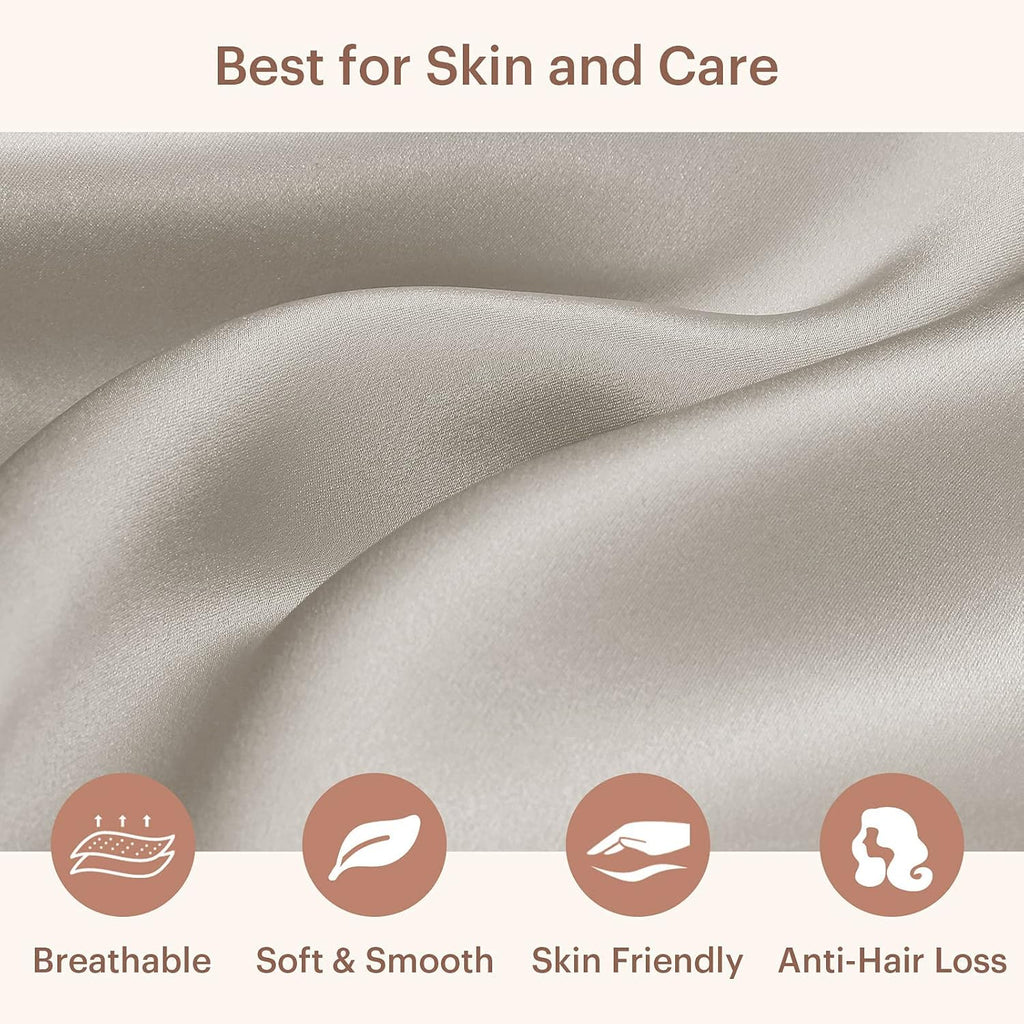 Silk Pillowcase for Hair and Skin Standard-100% Mulberry Silk 19 Momme Both Sides Silk Bed Pillow Cover with Hidden Zipper, 1 Pc (Standard Size 20''X26'', Silvergray)