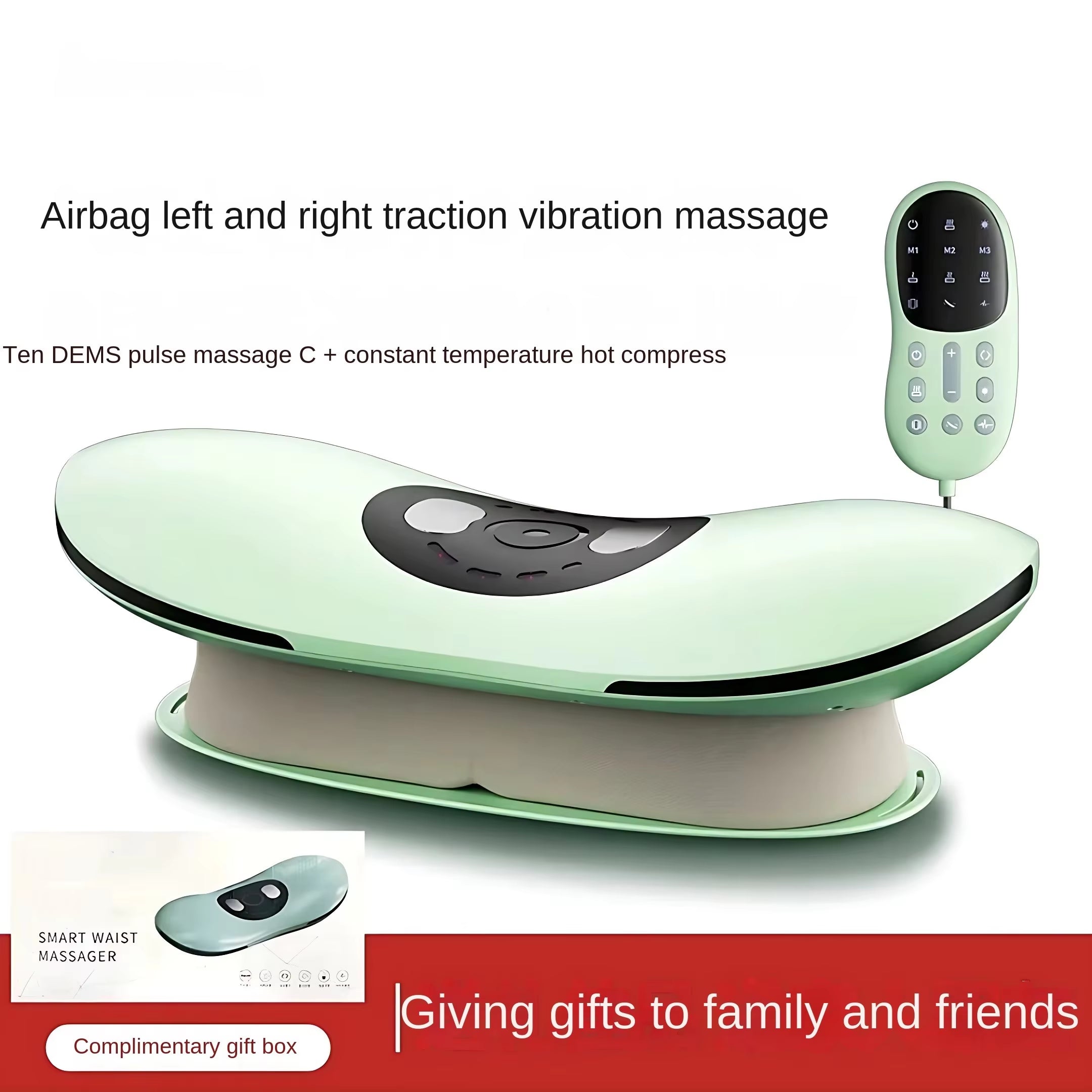 New Upgrade Air-Lip Stretch Low Frequency Thermal Vibration Waist Massage Heeling Spot Left and Right Swing + up and down Tracti