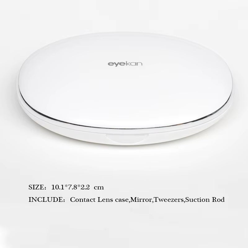 Ultra-Thin Magnetic Attraction round Contact Lens Case with Mirror Storage Box Lens Container Gift Elegant Eye Contacts Case
