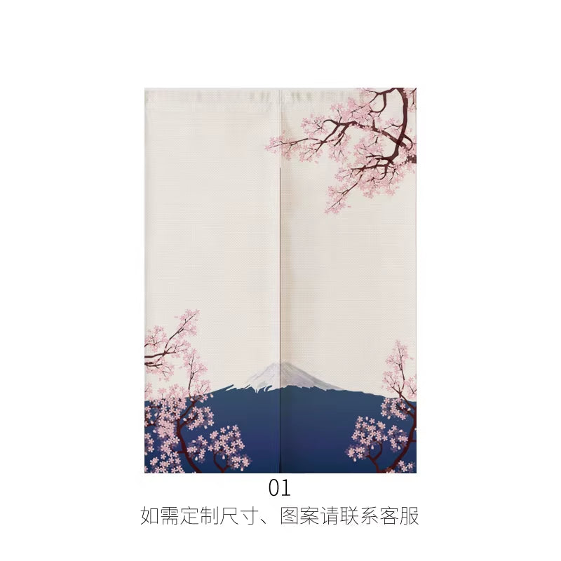 Japanese Ukiyo-E Linen Door Curtain Noren Bedroom Kitchen Curtains Home Entrance Decoration Customizable Curtain