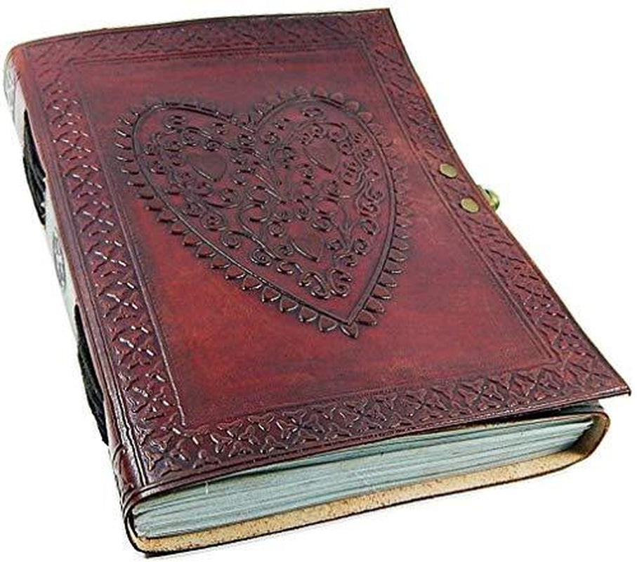 Large Vintage Heart Embossed Leather Journal/Instag