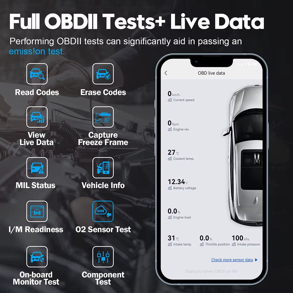 AD20 PRO OBD2 Scanner Wireless BT Car Diagnostic Tool with All System Scan Code Reader Clear Oil Reset for Iphone Android