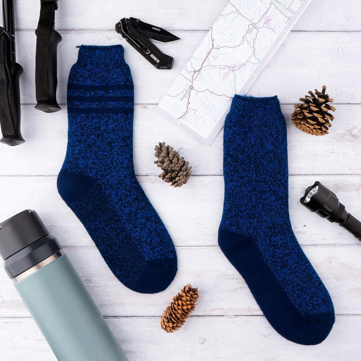 Thermal Socks for Men - Extreme Cold Weather, 2 Pack Thick Warm Socks, Winter Insulated, Size 6-12.5