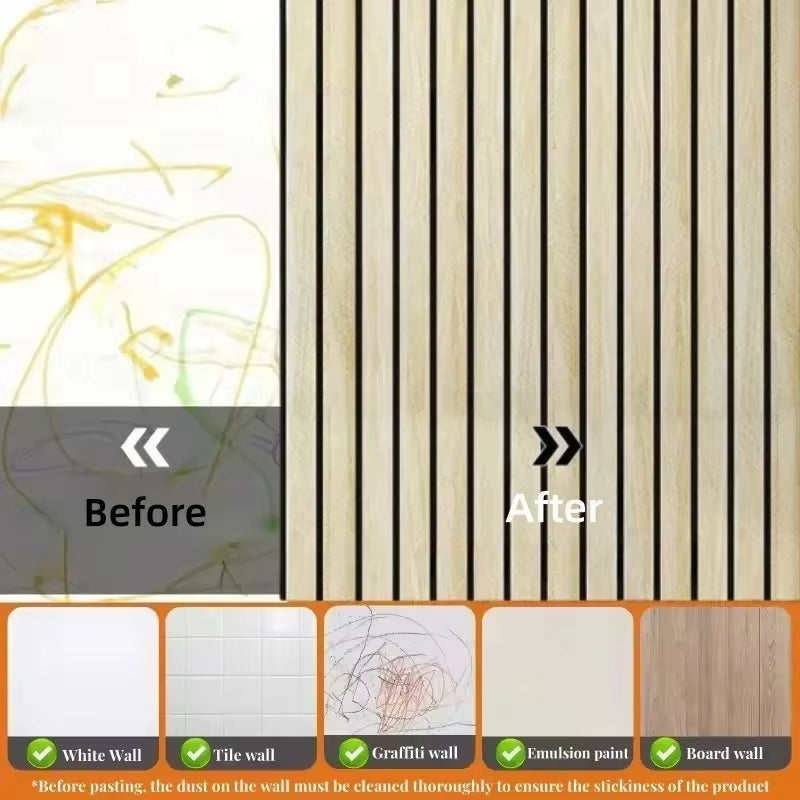 Thick Wood Grain Self-Adhesive Wall Sticker Waterproof for Home Decortion Peel and Stick Foam Wallpaper Bedroom Living Room