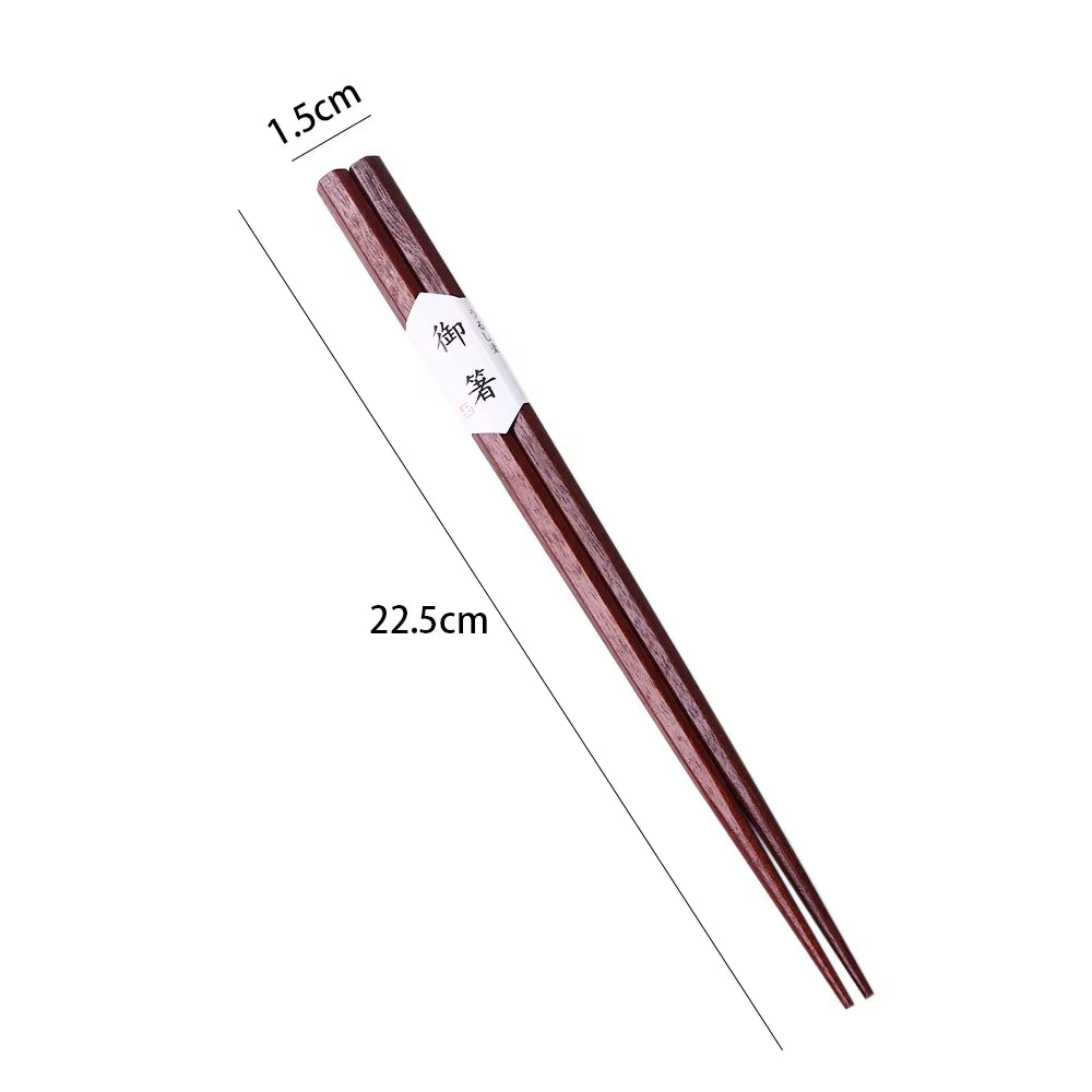 Japanese Style Natural Wooden Chopsticks for Creative Pattern Tableware Kitchen Tool Restaurant Decorations