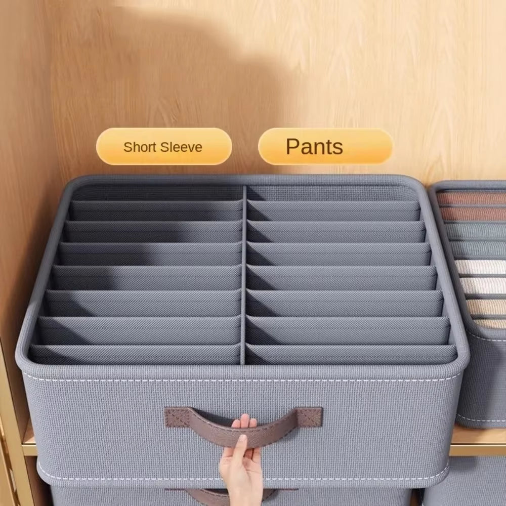 Wardrobe Clothes Storage Organizer Sweater T-Shirt Storage Box Thickened Pants Storage Box with PP Board Cabinet Foldable Drawer