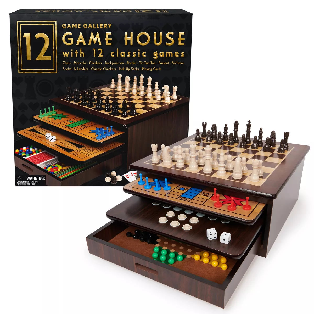 Game Gallery 12 in 1 Game House with 12 Classic Games