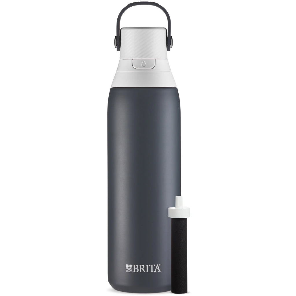 20 Oz Carbon Premium Stainless Steel Leak Proof Filtered Insulated Water Bottle with Straw