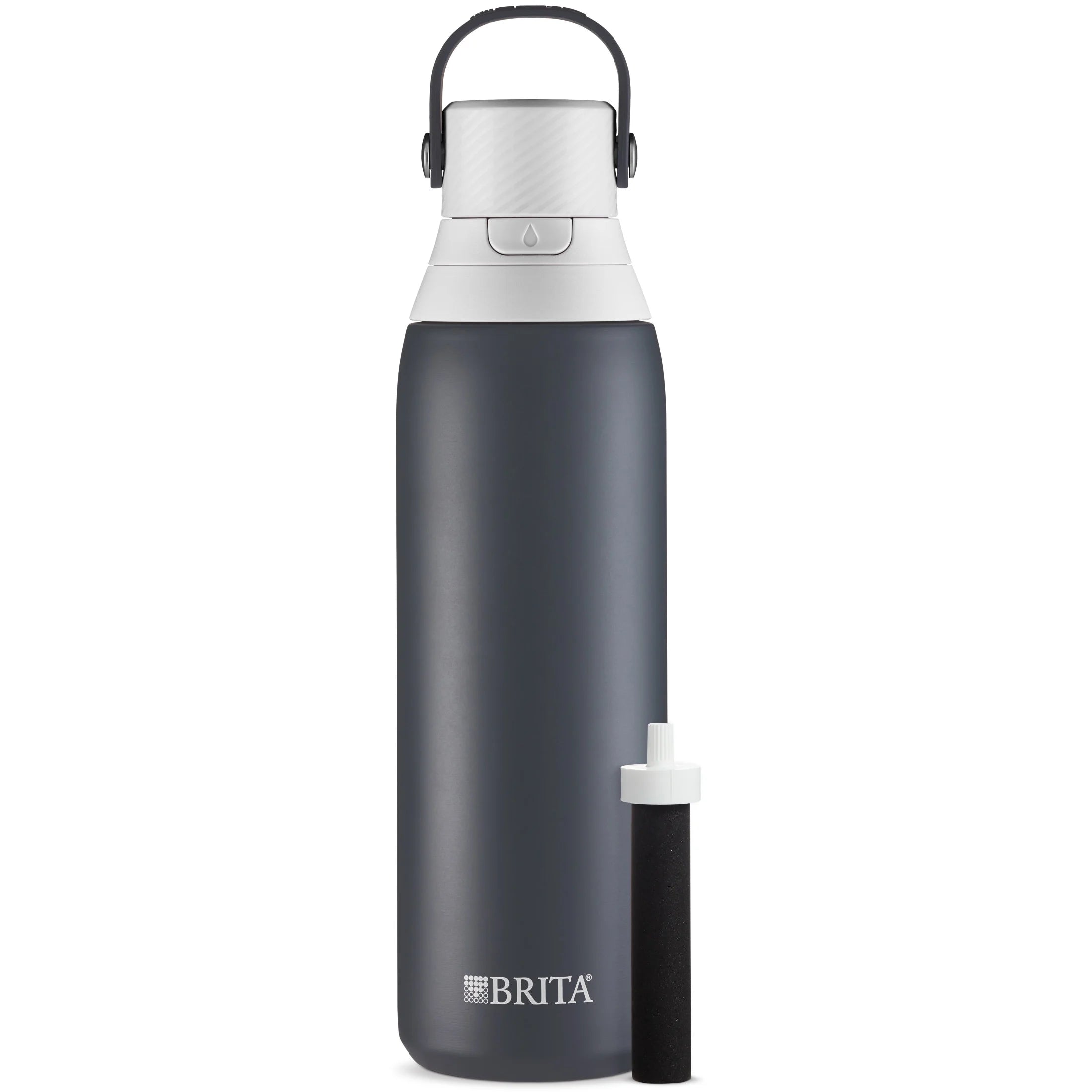 20 Oz Carbon Premium Stainless Steel Leak Proof Filtered Insulated Water Bottle with Straw