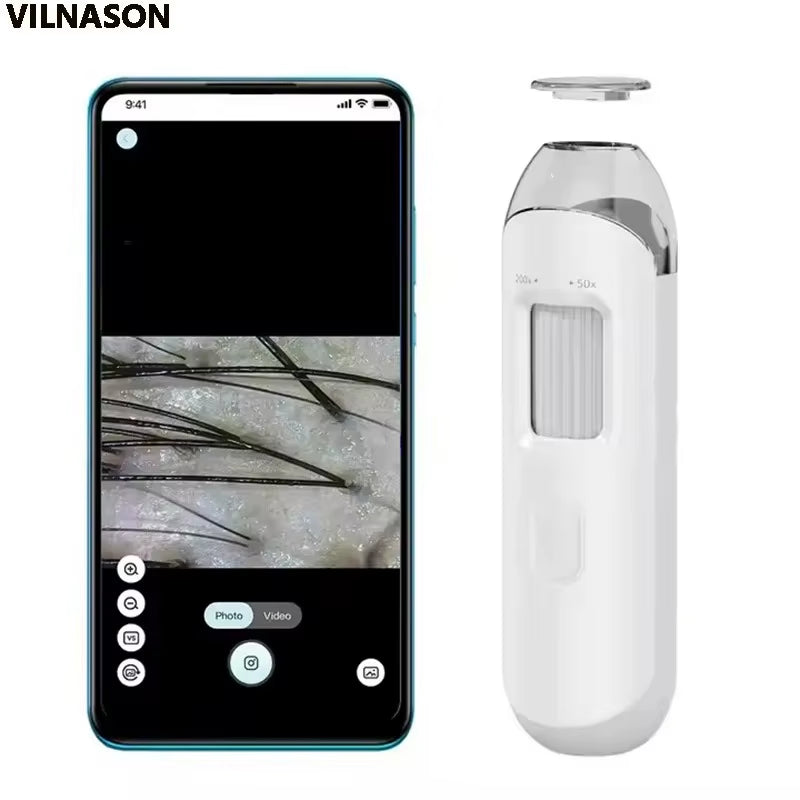 Electron Dermatoscope Scalp Camera Detection Professional Facial Skin Analyzer Machine Digital Microscope Pores Magnifier NEW