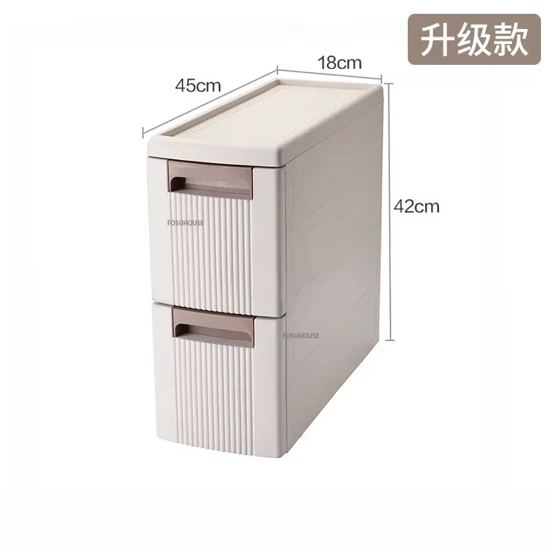 Modern Floor Drawer Type Cabinet Bathroom Storage Cabinet Plastic Narrow Multi-Layer Toilet Corner Large Capacity Storage Shelf