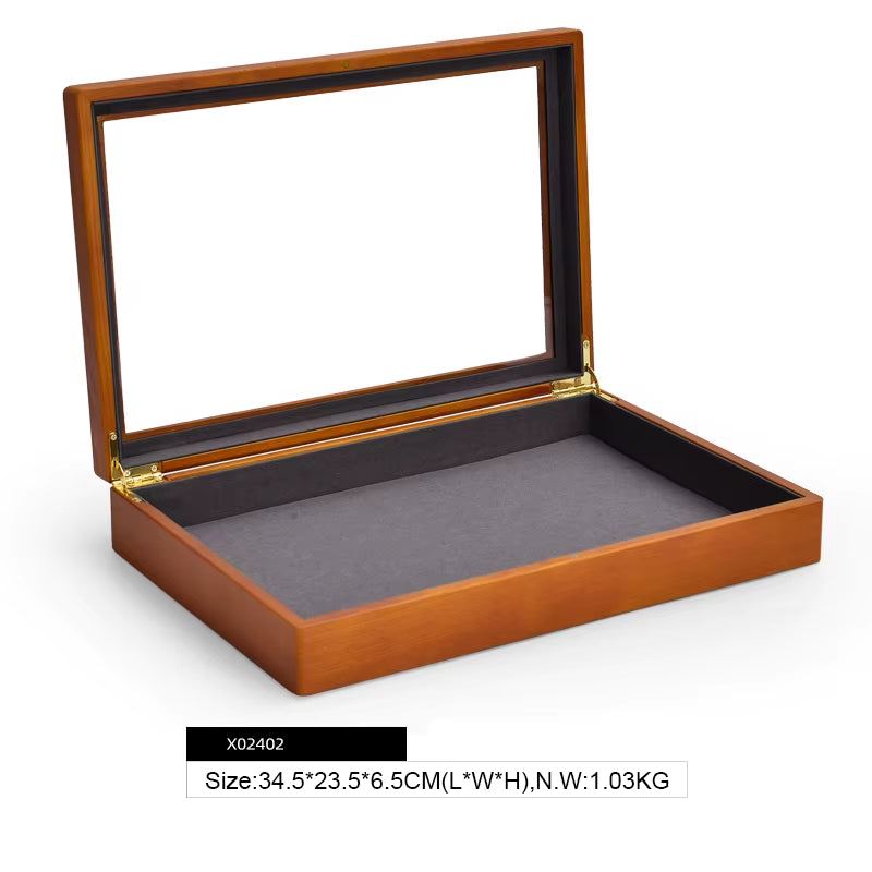 Wooden Jewelry Box Retro Jewelry Display Ring Necklace Earring Bracelet Box Multi Jewelry Storage Organizer Display Case