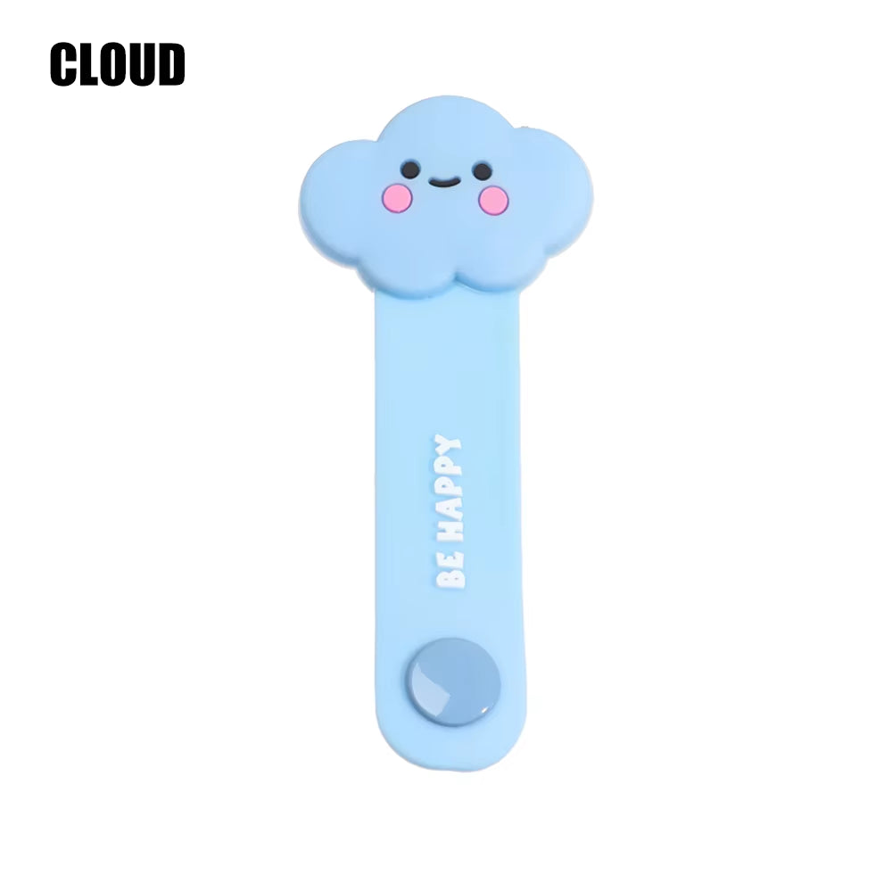 Cute Cartoon Data Cable Organizer Multifunction Cord Protector Bookmark Clips Wire Cord Winder Data Line Storage Earphone Winder