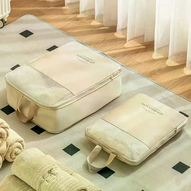 Travel Compression Packing Cube Travel Bag Luggage Organizer Travel Essentials Carry on Luggage Compression Storage Organizer