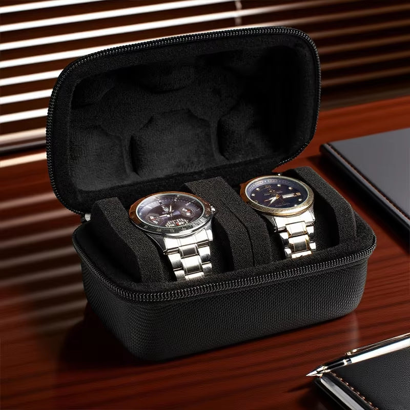 1/2/3/5/8-Slot Watch Case |Hard Shell Travel Organizer with Pillow Insert - Gift Ready (Black),Suitable for Smart Watch Storage