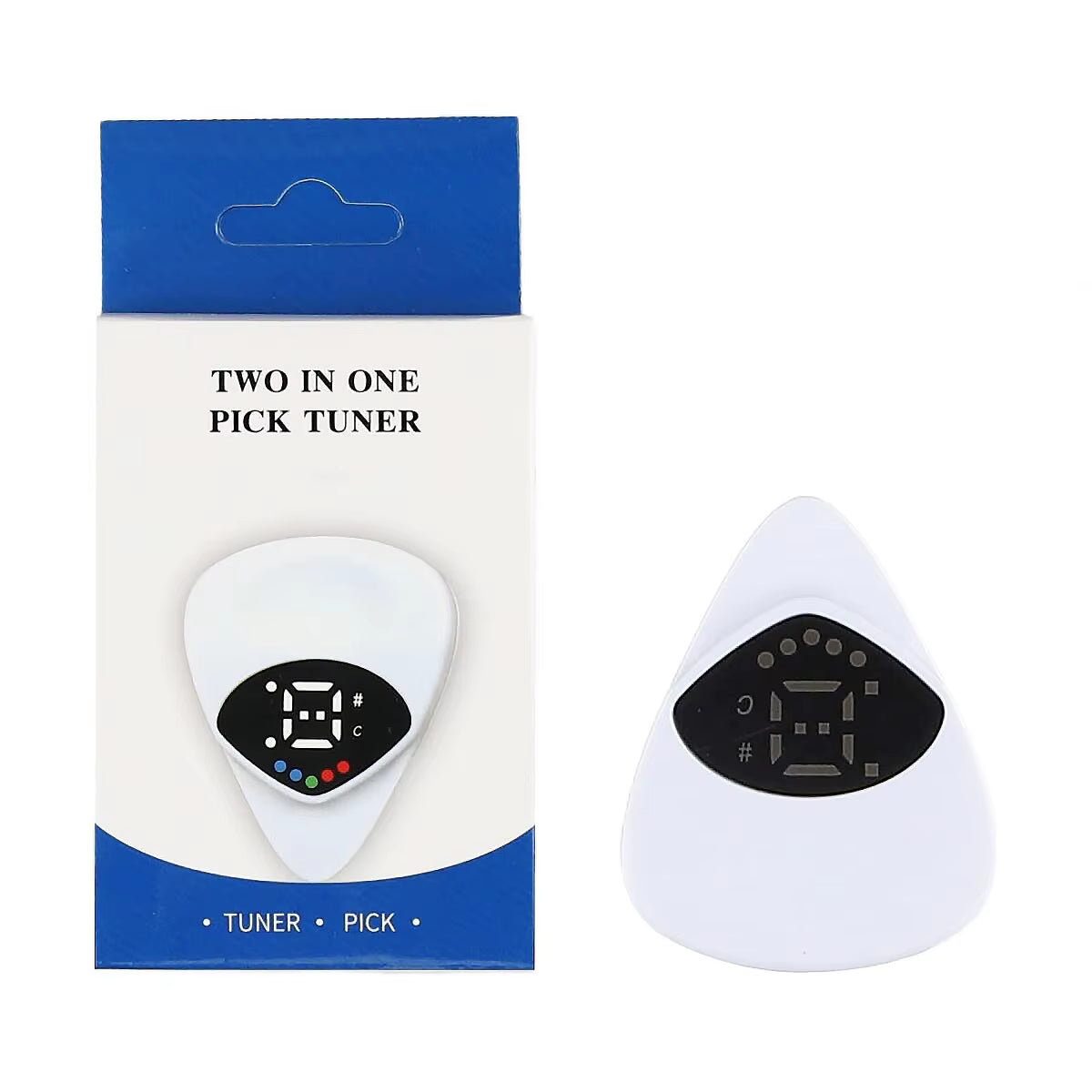 Miwayer 2-In-1 Guitar Pick Tuner/Digital Guitar Pick Tuner W/Led Screen Display/ for Electric & Bass,Ukulele/12 Equal Temperamen