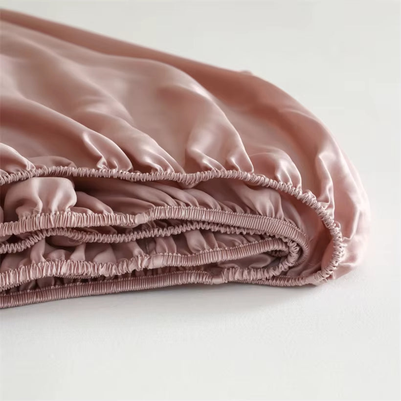 23Mm Mulberry Silk Fitted Sheets 100% 23 Momme Natural Silk Bed Sheet Luxury Smooth Mattress Cover Breathable Soft Bedding Sheet