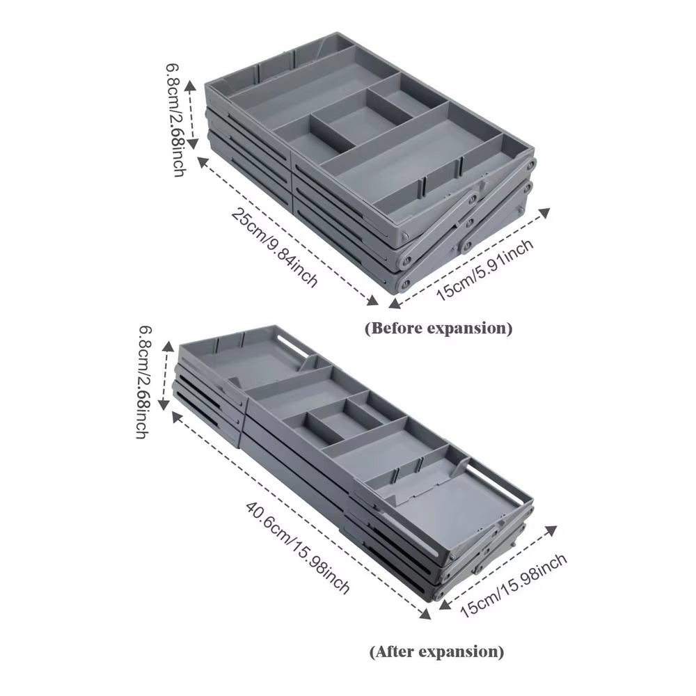 Drawer Organizer Tray 2/3 Tier Storage Expandable Drawer Jewelry Organizer Desktop Organizer Box Compartments for Cosmetics