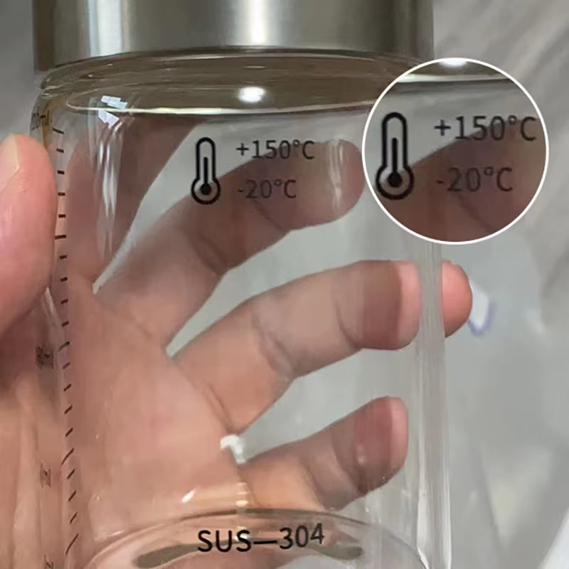 100-500Ml High Borosilicate Glass Bottle with Scale Heat-Resistant Glass Seal Jar Kitchen Seasoning Spices Storage Bottle Gadget