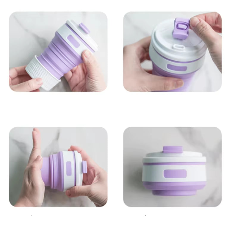 Silicone Folding Water Cup Portable Travel Sports Cup Outdoor Camping Portable Folding Coffee Cup Accompanying Water Cup