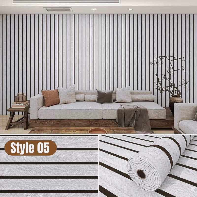 Thick Wood Grain Self-Adhesive Wall Sticker Waterproof for Home Decortion Peel and Stick Foam Wallpaper Bedroom Living Room