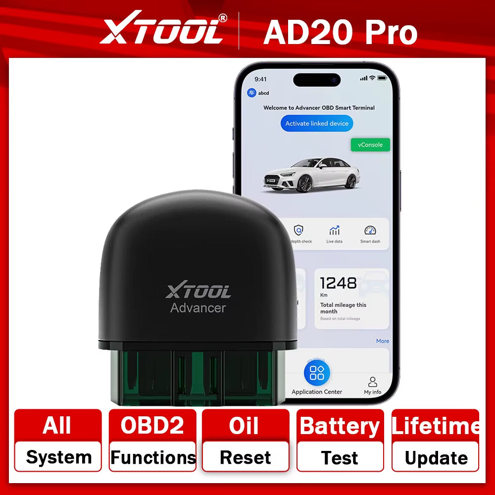 AD20 PRO OBD2 Scanner Wireless BT Car Diagnostic Tool with All System Scan Code Reader Clear Oil Reset for Iphone Android
