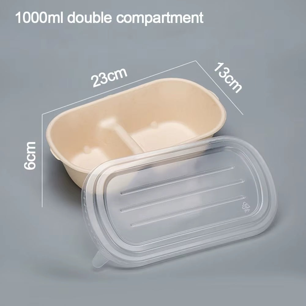 500Ml/700Ml/850Ml/1000Ml Paper Light Food Box ECO Friendly Fitness Disposable Packing Degradable Salad Takeout Divided Lunch Box