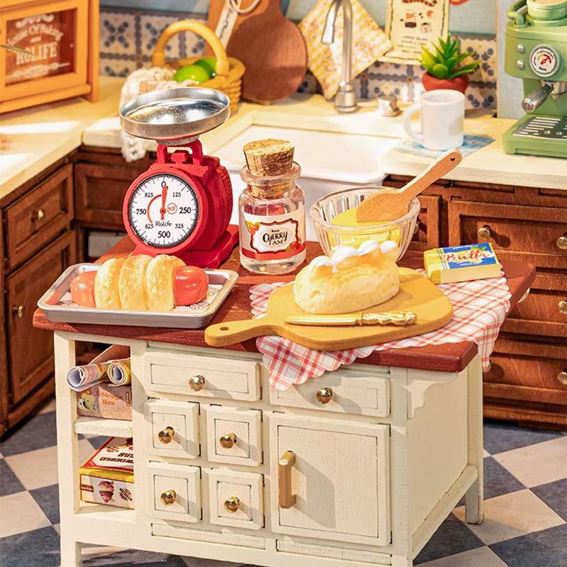 Rolife Baking Kitchen DIY Miniature Dollhouse Kit Crafts Hobbies Amazing Gift for Women Children DG172