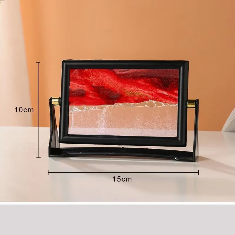 Rotatable Sandscape Moving Sand Art Picture Square Glass 3D in Motion Quicksand Hourglass Creative Flowing Sand Home Decor Gifts