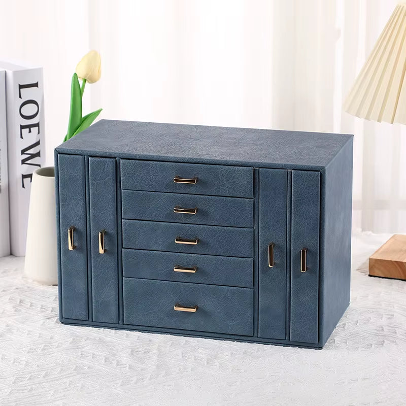 Jewelry Box Jewelry Organizer 6 Tier Jewelery Case Storage with Lock Mirror Jewelry Chest Large Jewellery Organizer for Earrings