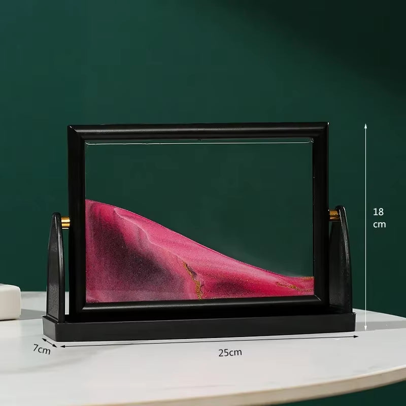 Rotatable Sandscape Moving Sand Art Picture Square Glass 3D in Motion Quicksand Hourglass Creative Flowing Sand Home Decor Gifts