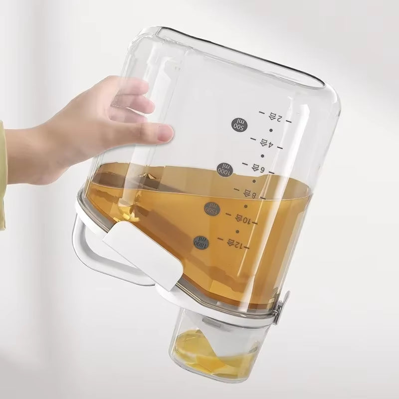 Grain Storage Tank 1500ML Cereal Storage Box with Measuring Cup Food Bean Grain Sealed Jar Kitchen Dispenser Storage Bottle