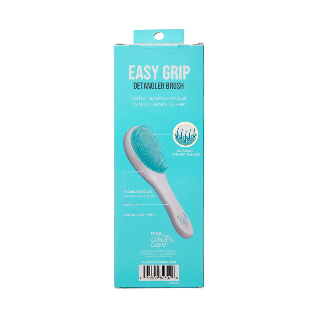 Easy Grip Detangler Brush, Slip-Proof Ergonomic Handle, Unisex, White
