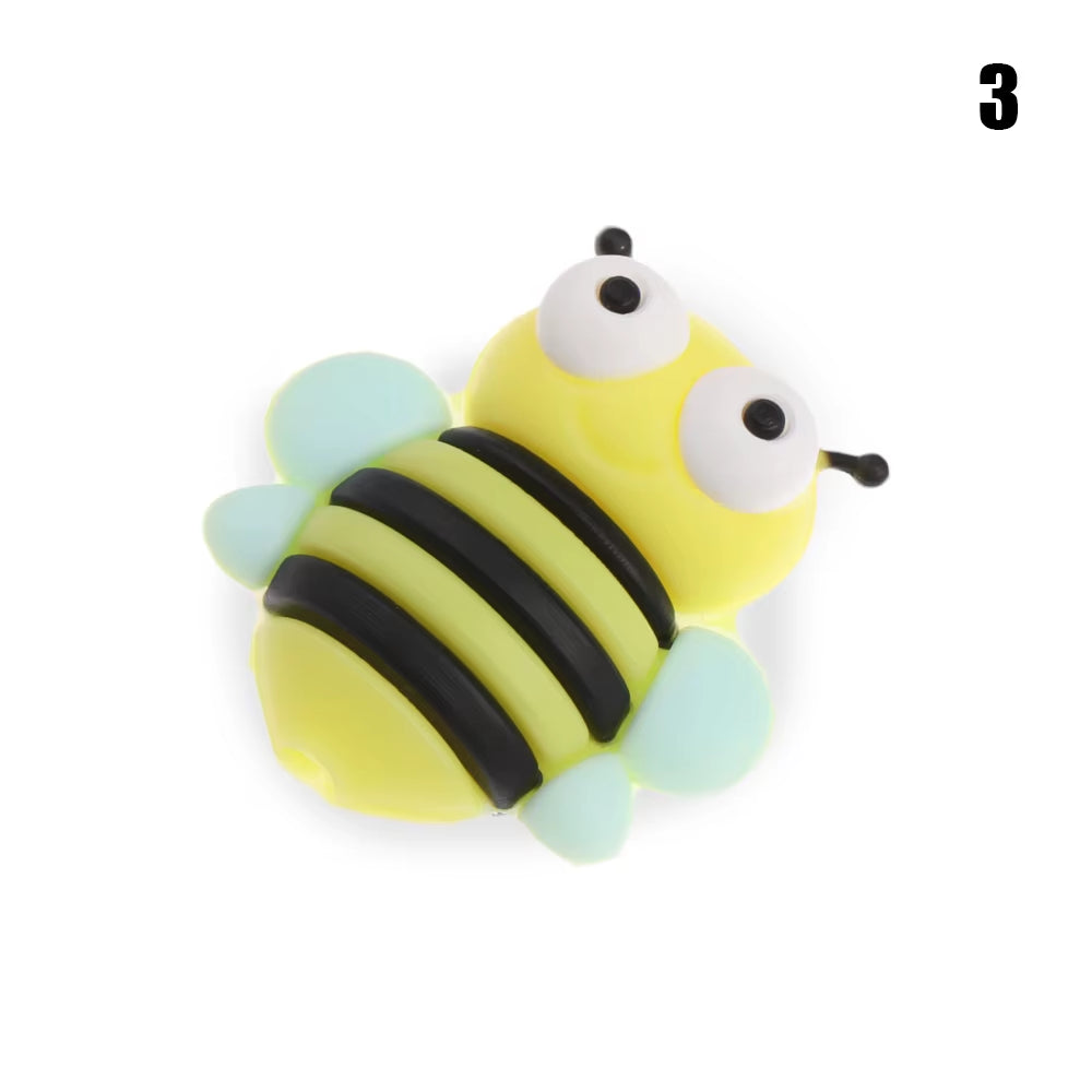 Cartoon Insect Shape Wire Cord Protector Silicone Case Data Line Cover Cute Animal Wired Earphone USB Charger Cable Protectors