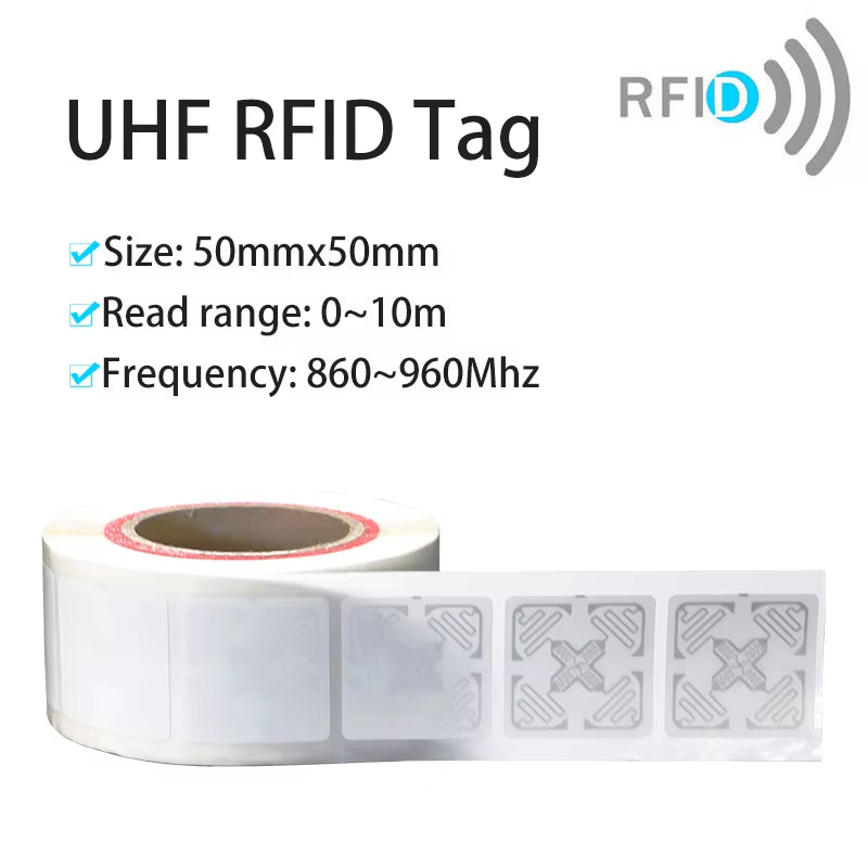 20Pcs UHF RFID Tag ISO18000-6C 860-960MHZ RFID Self-Adhesive Stickers Tag for Library Supermarket Document Warehouse Management