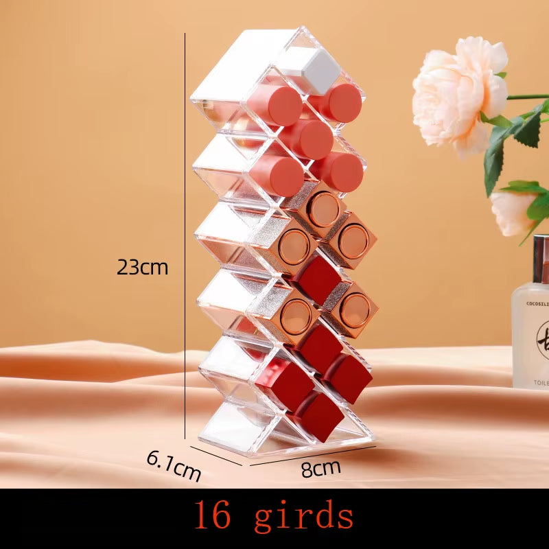 Large 8Girds Makeup Holder Eyeshadow Palette Storage Organizer Cosmetic Case 2In1 Desktop Drawer Storage Box Lipstick Holder