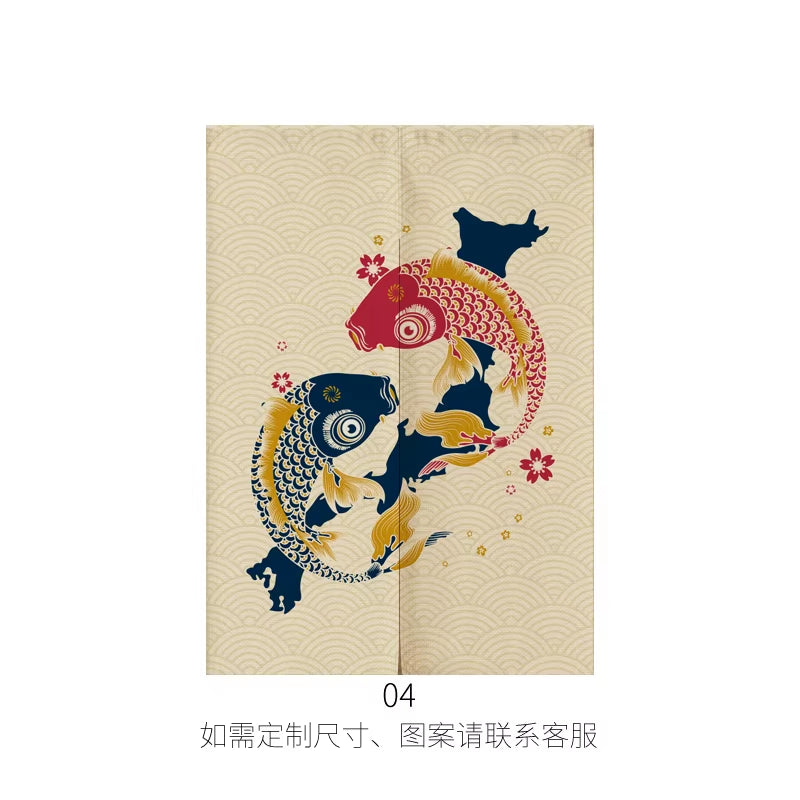 Japanese Ukiyo-E Linen Door Curtain Noren Bedroom Kitchen Curtains Home Entrance Decoration Customizable Curtain