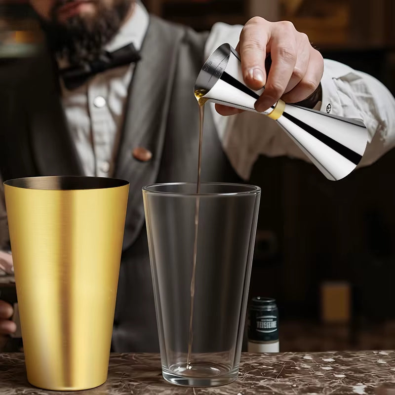 Glass Stainless Steel Cocktail Shaker Mixer Wine Martini Boston Shakers for Bartender Enthusiast Drink Party Bar Tools 500 700ML