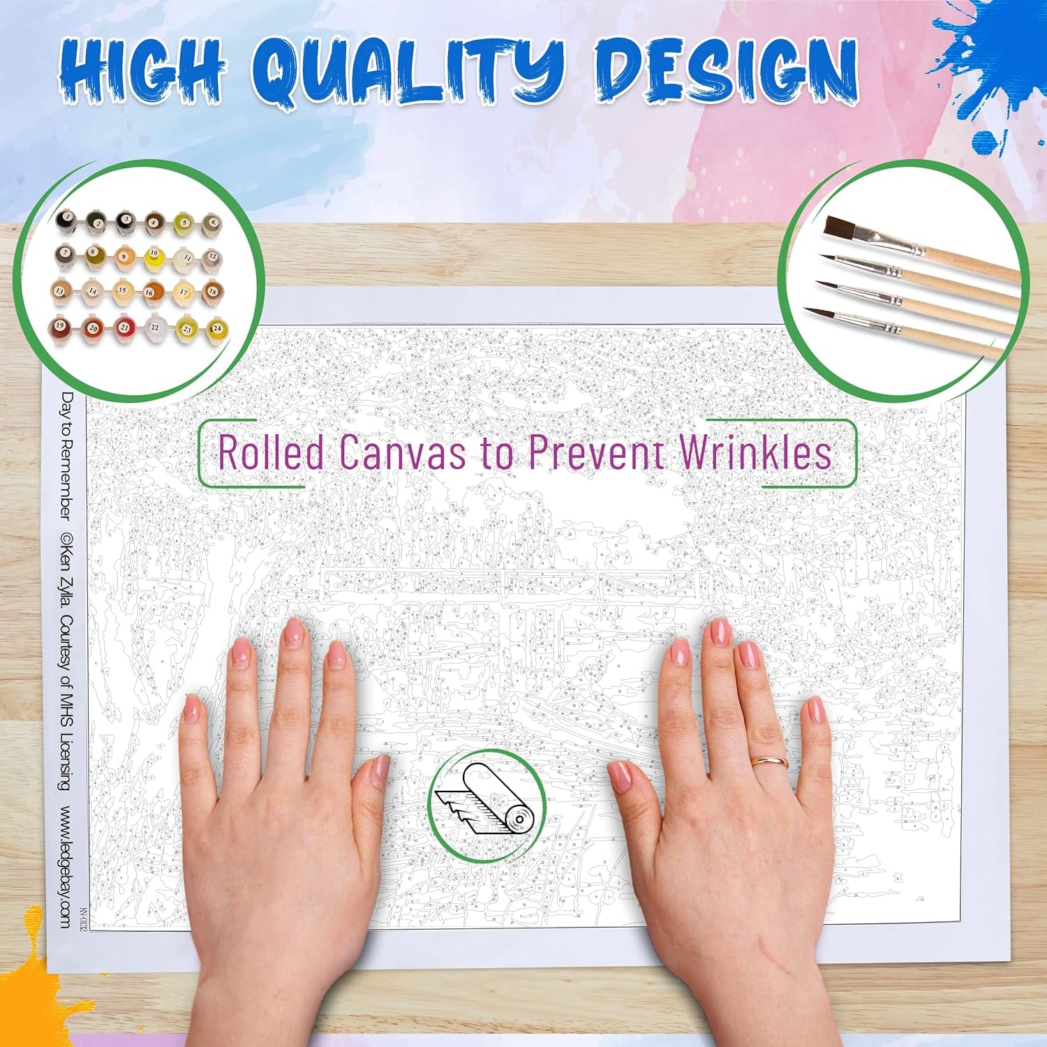 DIY Paint by Numbers Kit for Adults Unframed Canvas: Beginner to Advanced Paint by Numbers Kit Kits Include Acrylic Paint Set Brushes & Tabletop Easel (Mountain Village 16"X 20" Unframed)