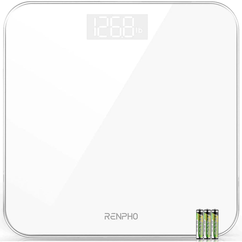 Digital Body Weight Scale, Highly Accurate Scale for Body Weight with LED Display, round Corner Design, Anti-Slip, 400 Lb, White