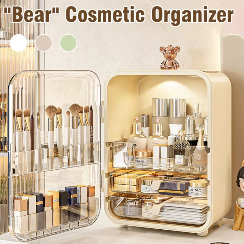 Cosmetic Organizer Large Capacity New Desktop Organizer Dust Lipstick Skincare Dressing Table Light Luxury Storage Racks