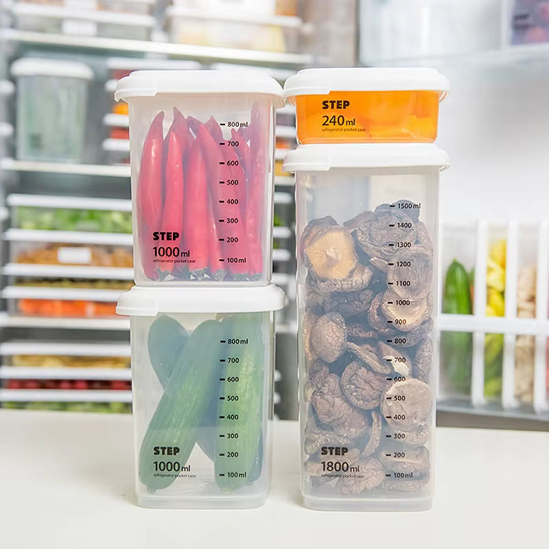 Plastic Sealed Cans Kitchen Storage Box Transparent Food Canister Keep Fresh New Clear Container in Different Capacity