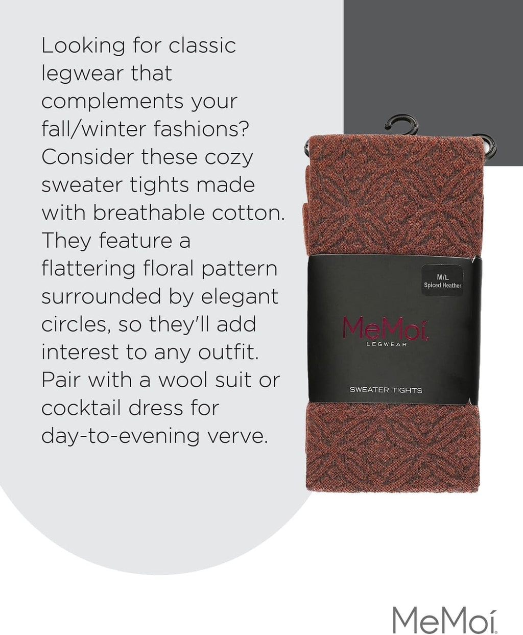 Women'S Flattering Floral and Circular Pattern Sweater Tights