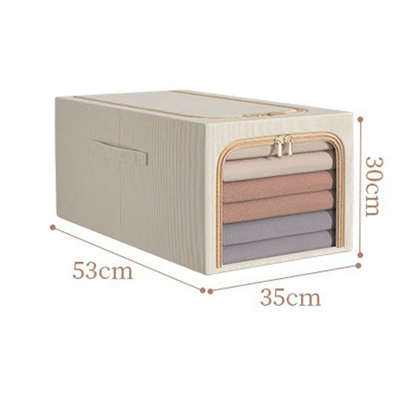 Large Capacity Clothes Storage Box Wardrobe Organizer Folding Clothing Organizer with Metal Frame Closet Jeans Storage Box