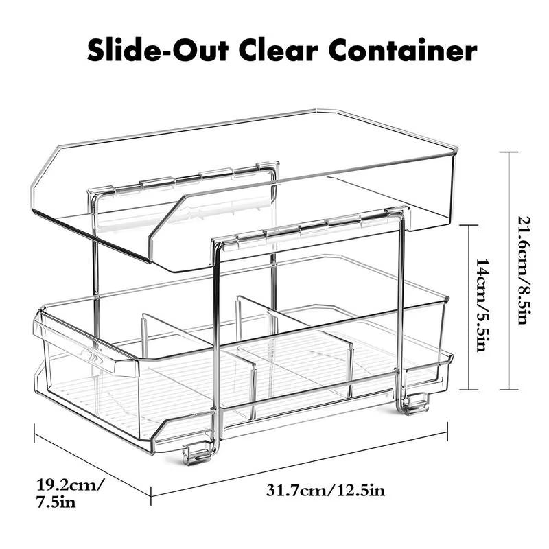 Under the Sink Organizer 2 Tier Pull Out Cabinet Drawer Medicine Cabinet Organizer Pull Out Kitchen Cabinet Organizer Cabinet