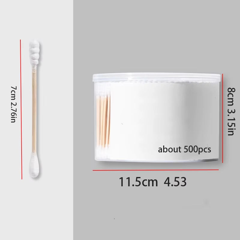 100Pcs Disposable Double-Ended Cotton Swabs for Ear Cleaning and Makeup Removal