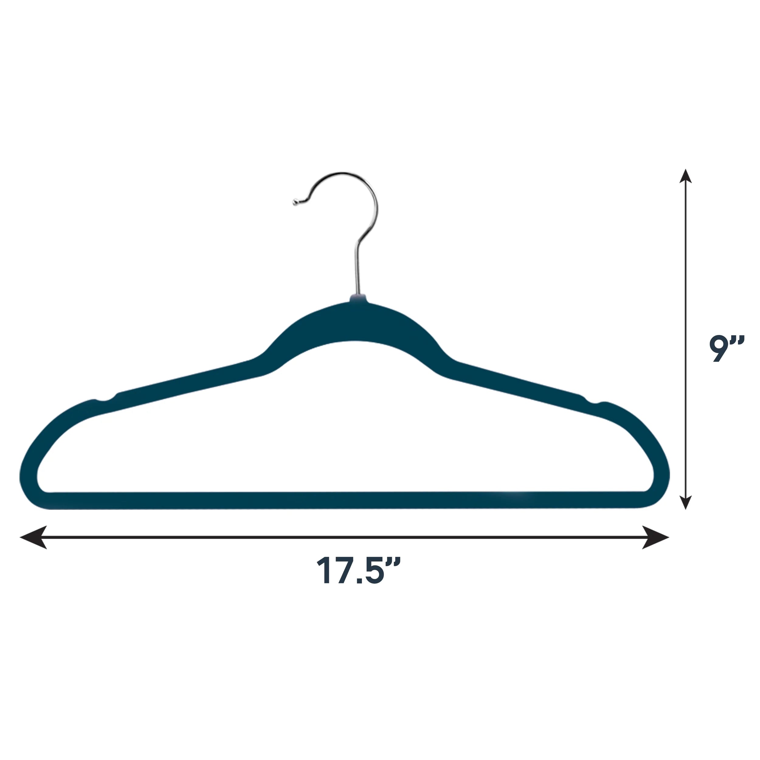 Non Slip Velvet Clothing Hangers, 100 Pack, Blue