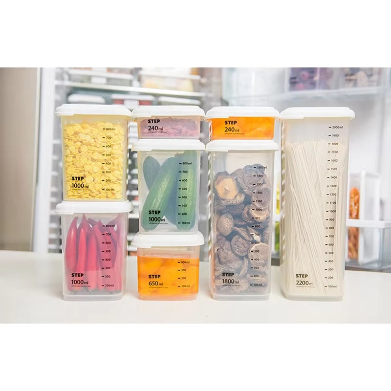 Plastic Sealed Cans Kitchen Storage Box Transparent Food Canister Keep Fresh New Clear Container in Different Capacity