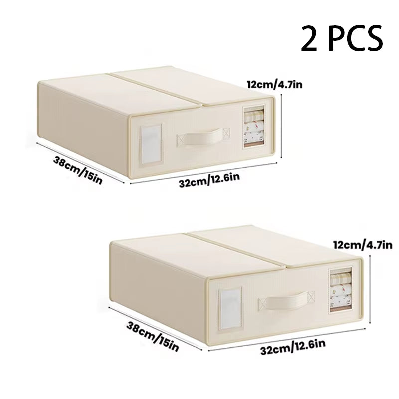 Bed Sheet Foldable Organiser Clothes, Comforter Organiser Large Capacity Zip-On Sheet Organiser for Sheets, Clothes,